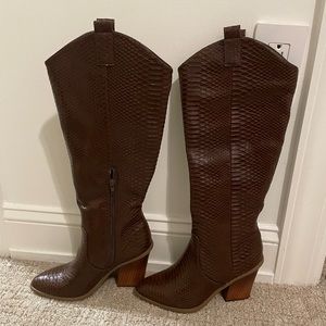 Dolce Vita Croc Embossed Knee High Boots